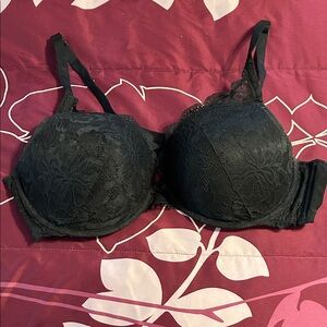 Auden Black Floral Lace Bra